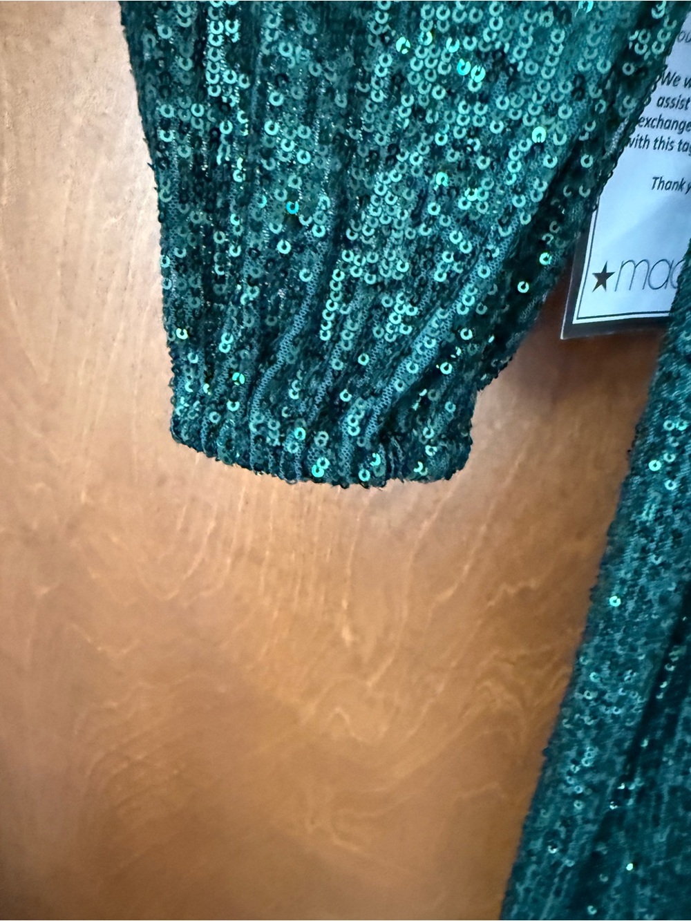 Xscape Green Sequin V Neck Dress NWT Macy’s Buy 14P Ret $179 - Picture 9 of 12